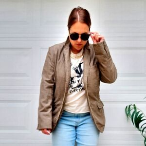 H&M Classic Brown Corduroy Blazer